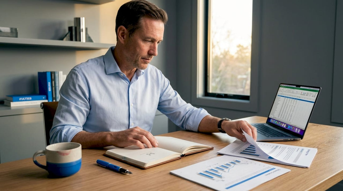 Business owner planning strategy at desk