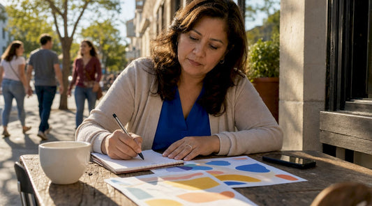 Small business owner planning local marketing