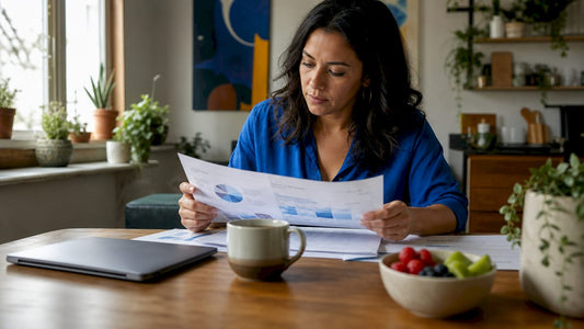 SMB owner reviewing marketing funnel documents